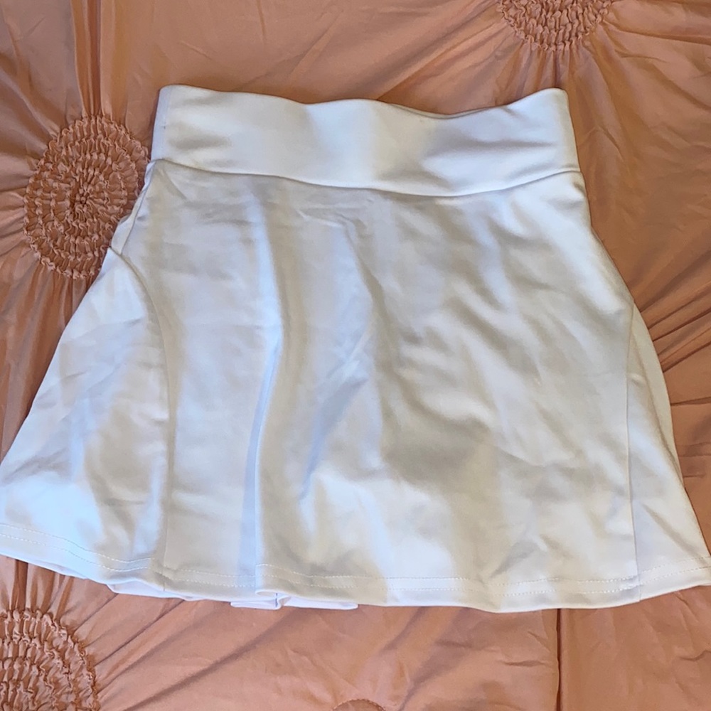 White tennis skirt
